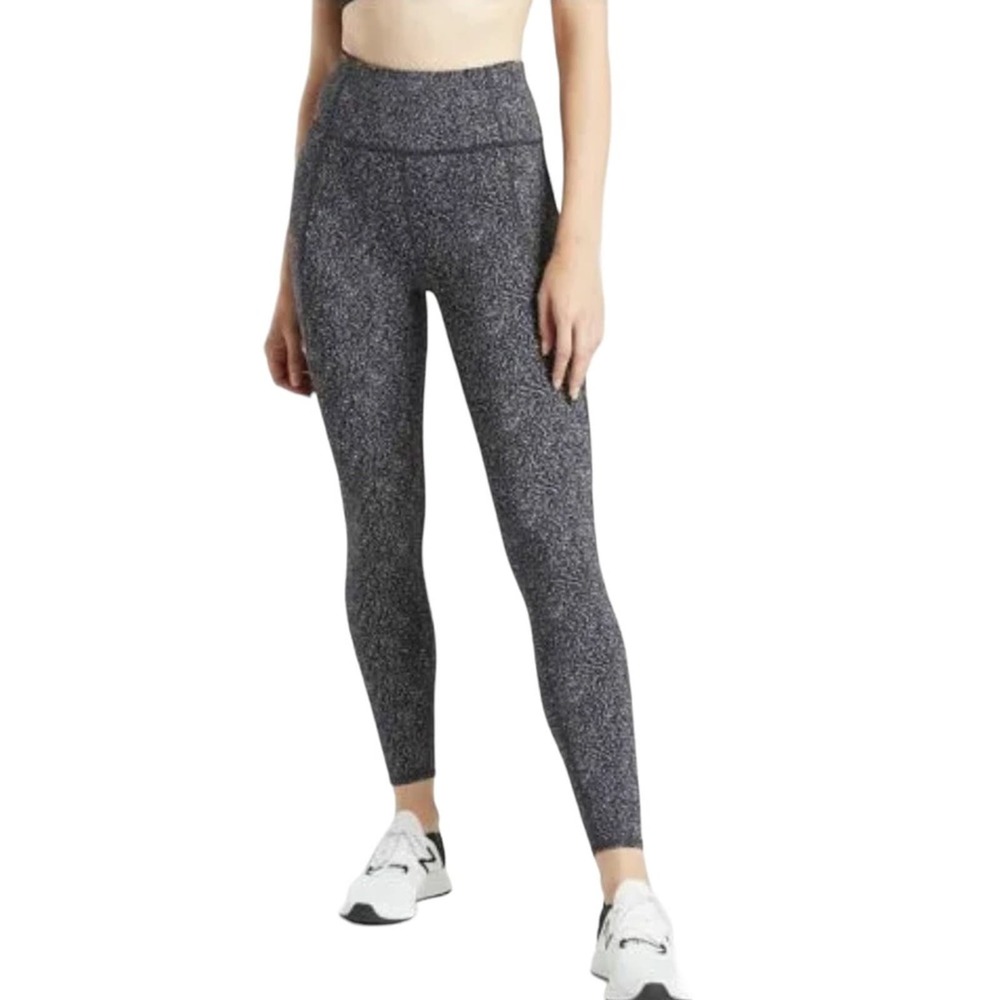 Athleta Lighting Static 7/8 Tight Leggings Womens High Rise Stretch Black Medium